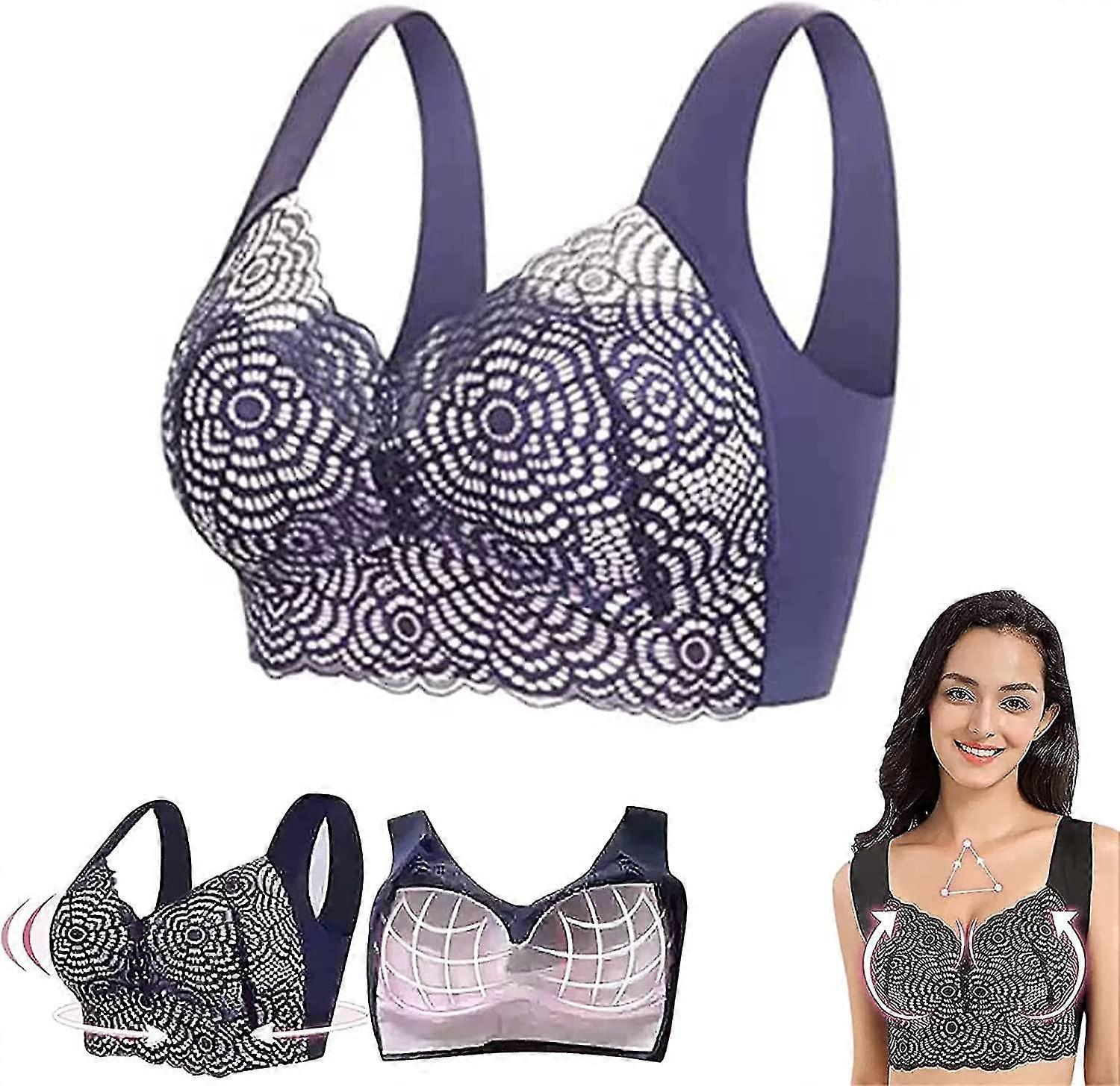 Lenfity Detoksifikasyon Ve Şekillendirme ve Güçlü Kaldırma Sütyeni, Seksi Dantel Konfor Telsiz Sütyen Artı Beden