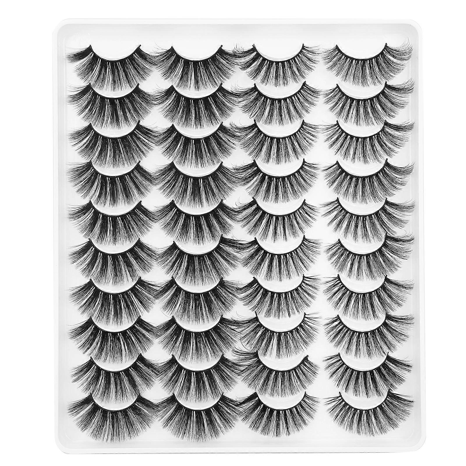 20 Pairs Reusable False Eyelashes ThreeDimensional Thick Curly False Lashes Set(MC-15 )