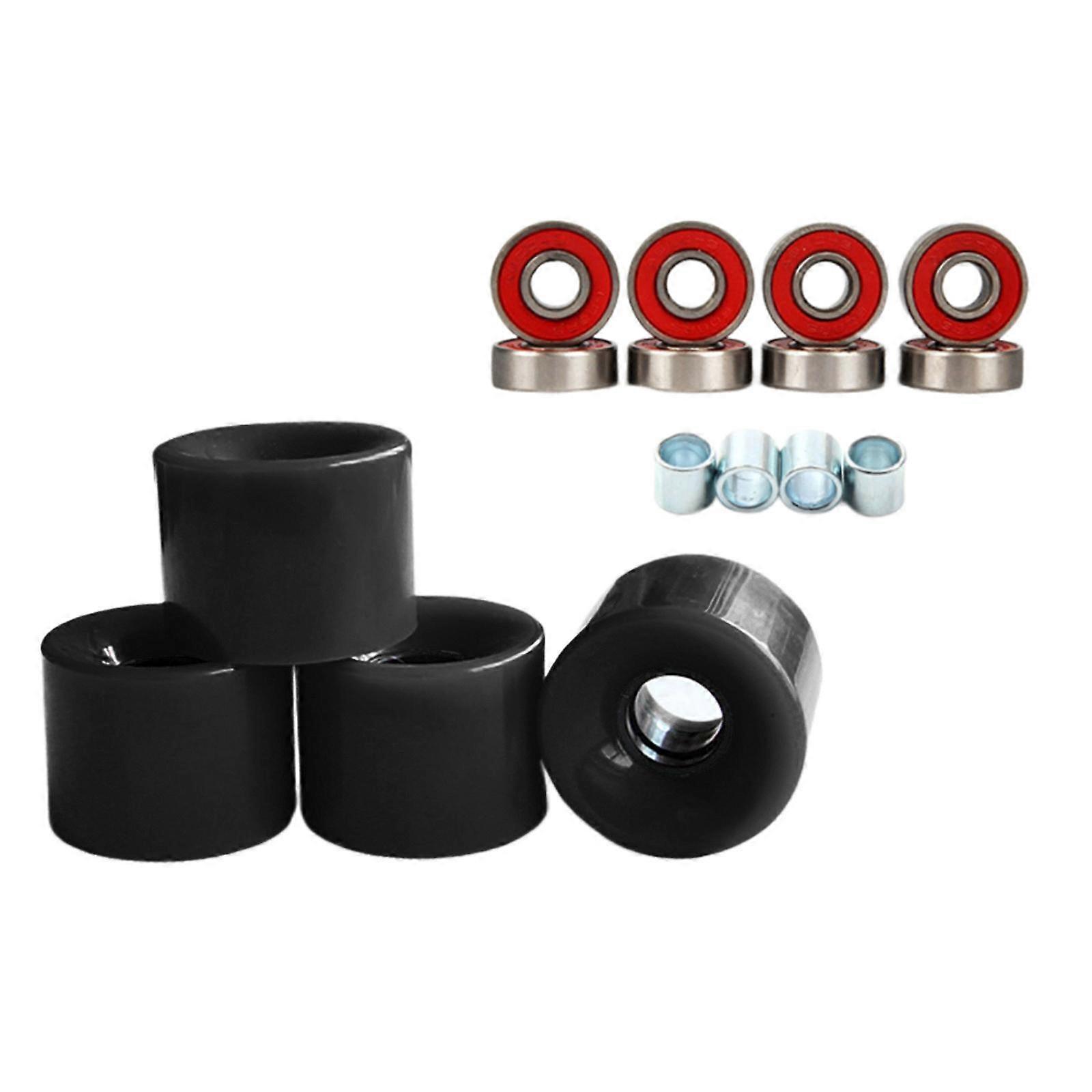 4Pcs Roller Skate Wheel Skateboard Sure Grip Rollerskate Wheels Black