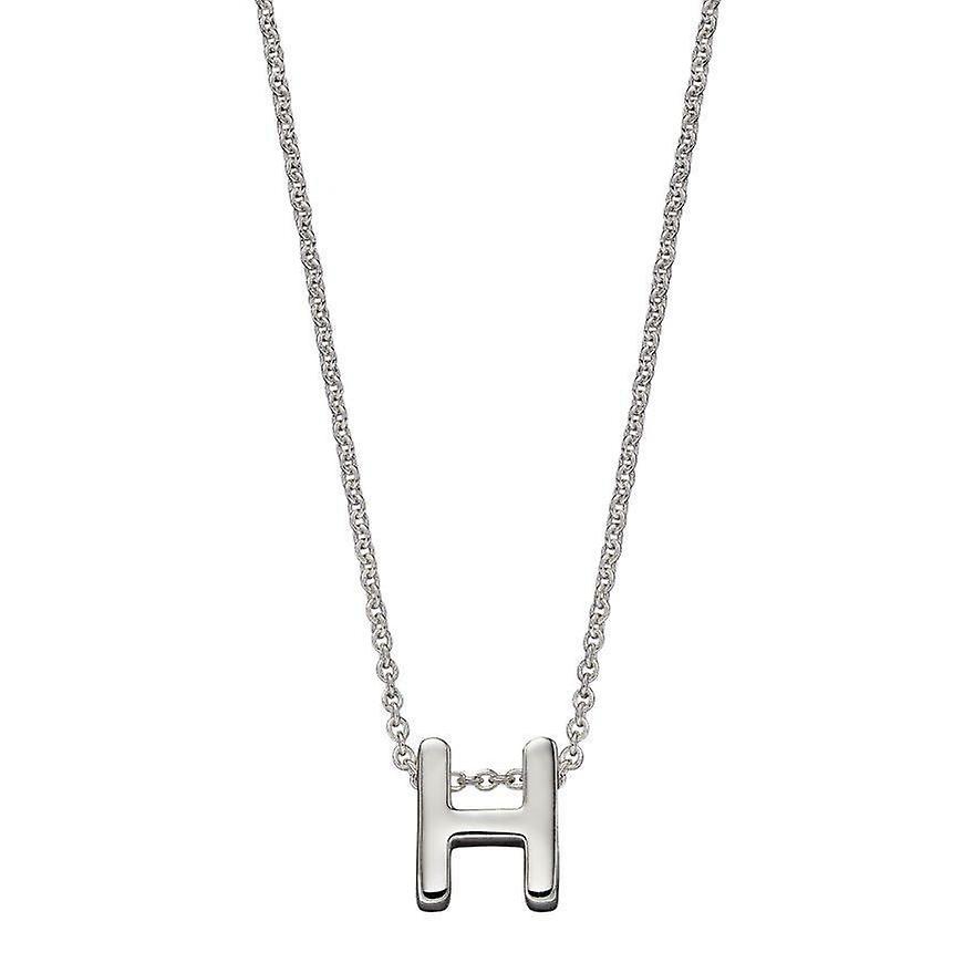 Beginnings H Initial Plain Necklace - Silver