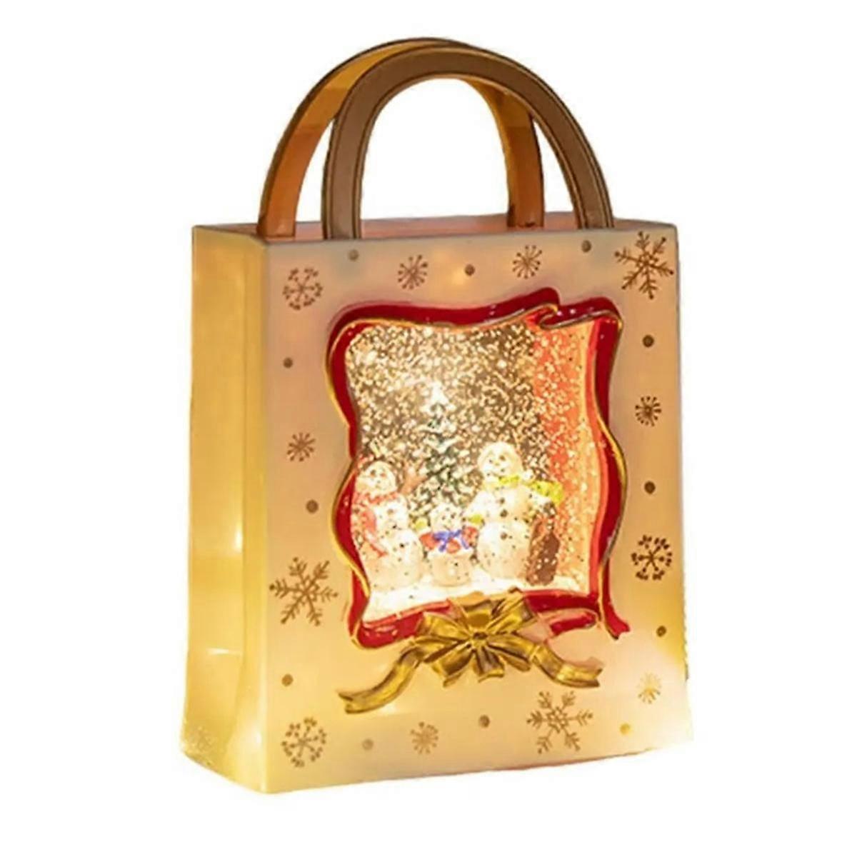 Christmas Snow Globe Lantern Musical Lighted Snow Globe Lantern Battery Powered Night Light Handbag
