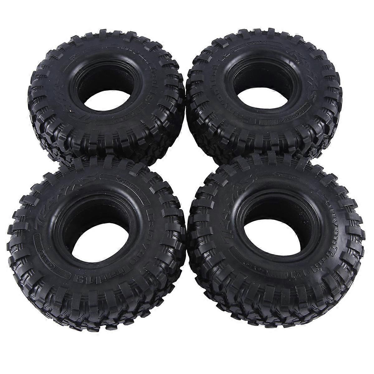 4PCS 120MM 1.9In Rubber Rock Tyres Wheel Tires for 1: 10 RC Crawler Car Axial SCX10 90046 AXI03007