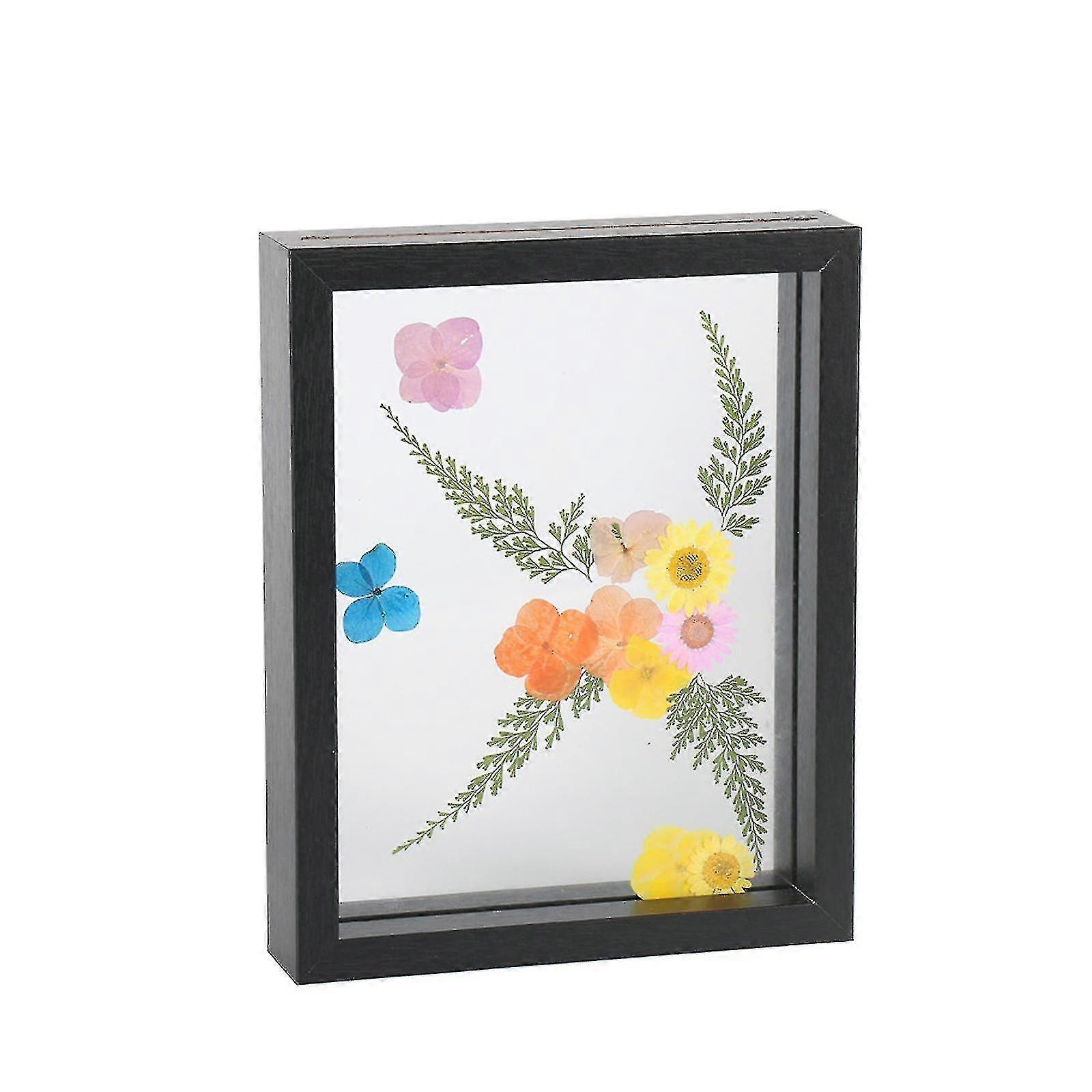 Double Glass Side Floating Photo Frame For Table Top Wall Hanging, Displays Photo-zong