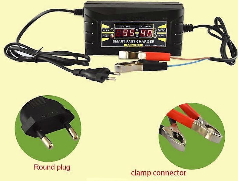 AE300 12V Vehicle Car Digital Battery Test Analyzer with Power Supply 12V 2A EU Adapter Smart Battery Charger Lead Acid Battery