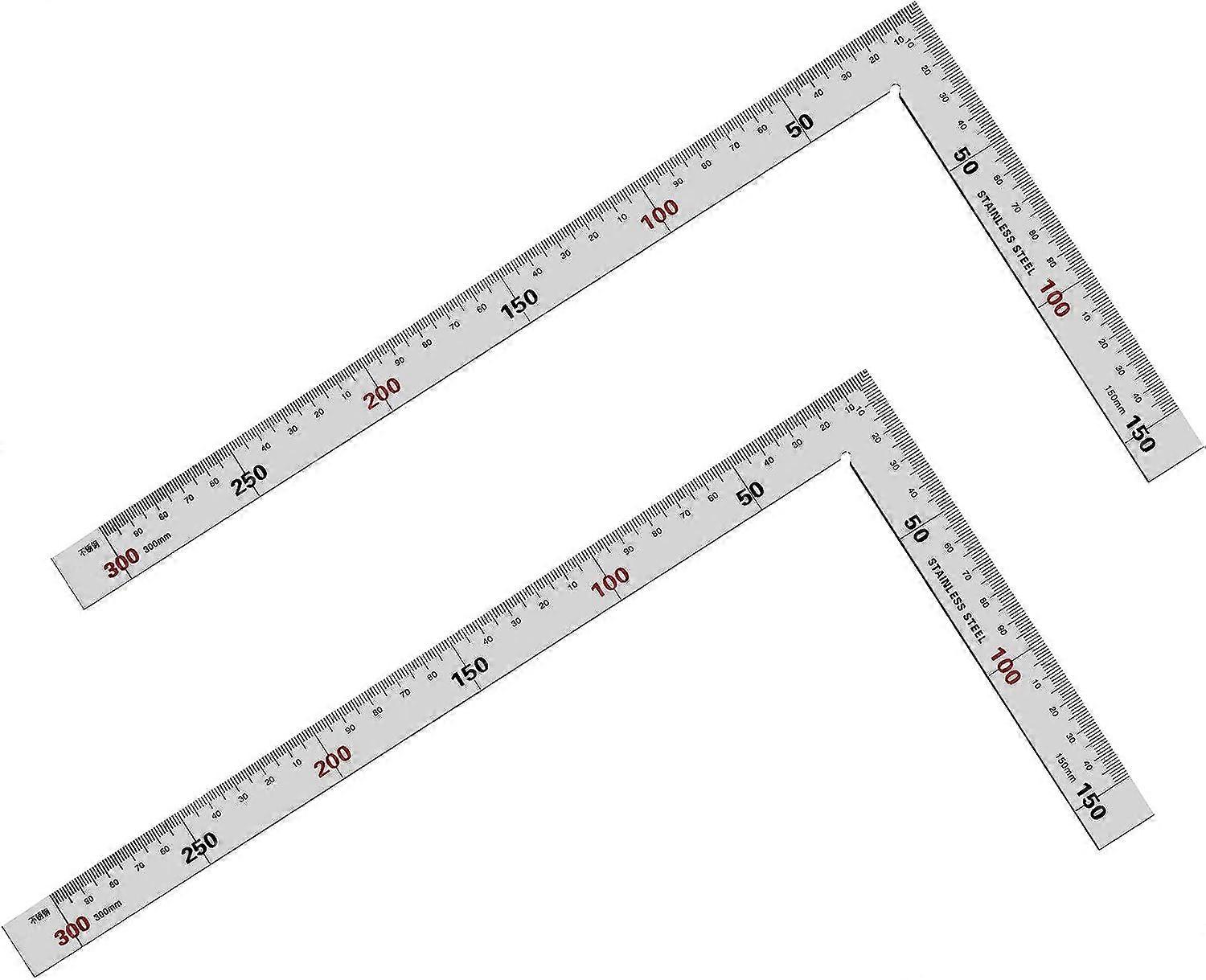 L Shaped Ruler, 150mmX300mm Right Angle Ruler Stainless Steel L Shape Square Ruler Double-Sided Measuring Metric Ruler for Carpenter Craftsman Enginee