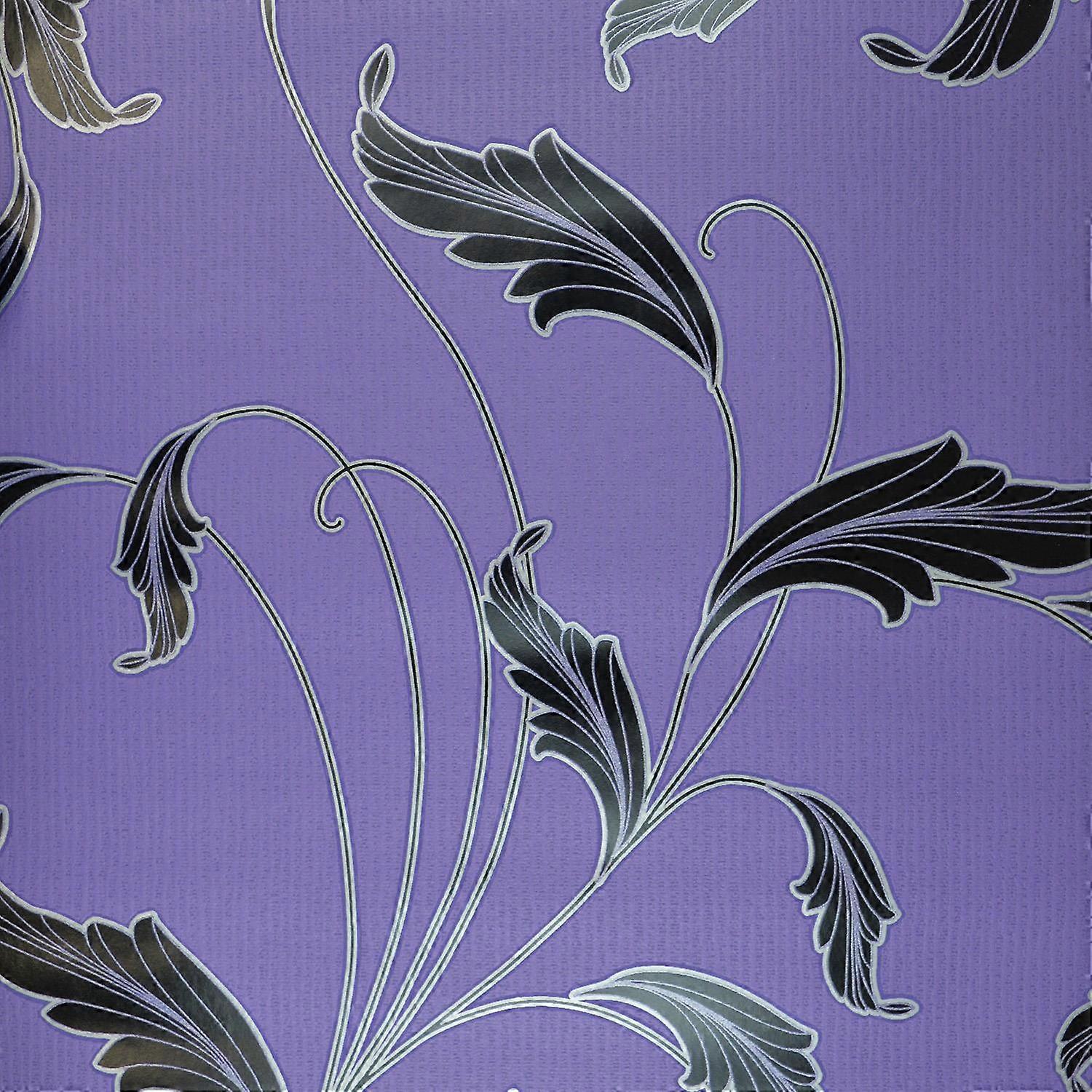 Erismann Floral Trail Purple Wallpaper