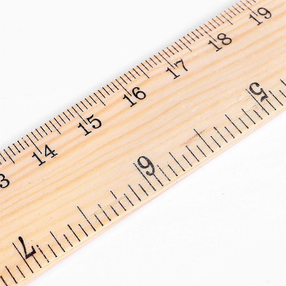12 x Wood Ruler Student Rulers Wooden School Rulers Office Ruler Measuring Ruler, 2 Scale (12 Inch