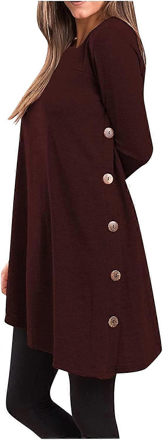 Femmes à manches courtes Maxi Robe longue Robe longue Col rond Coupe ample Swing Robe Casual Sundress S-2XL
