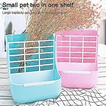 thumbnail image 2 of 2-in-1 Hay Feeder & Food Bowl For Guinea Pigs, Rabbits & Small Animals - Keeps Cage Clean (Blue) 2 of 13