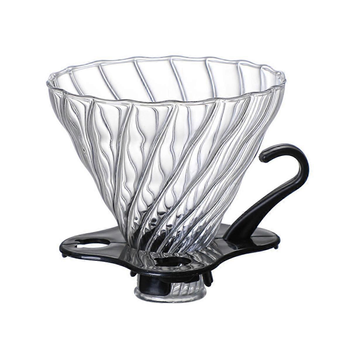 Pour over Coffee Dripper Coffee Filter for 1-4 Cups Reusable Coffee Maker Heat- Glass Coffee Cone