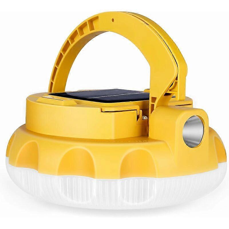 4800mAhソーラーLEDキャンプライト、Type-C充電式キャンプライト、4つの照明モード、電池式緊急ライト、夜間ハイキングに最適