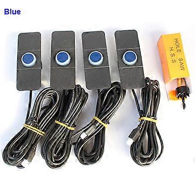 Car Parking Sensors Parktronics 4 White/Silver/Black Sensors Reverse Backup Radar Sound Buzzer Alarm Adjustable Sound