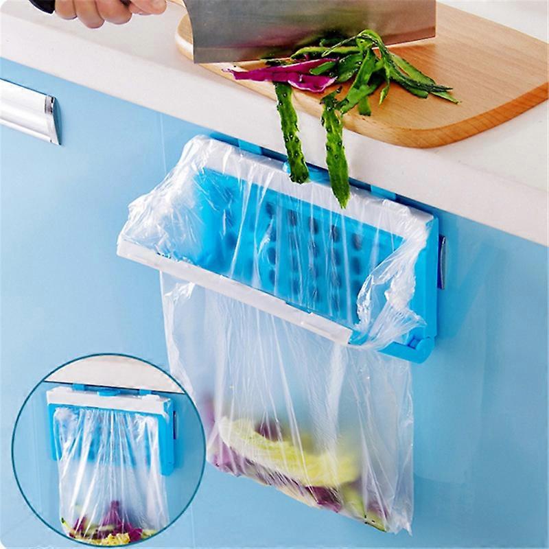 Plastic Garbage Bag Rack Portable Hanging Trash Rubbish Bag Storage Rack Kitchen Foldable Storage Tool