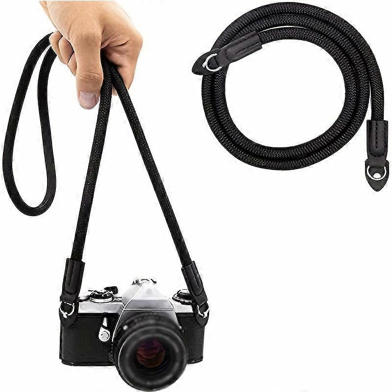 Vintage Nylon Climbing Rope Camera Strap, 39.38 inches (100cm), Adjustable Neck & Shoulder Strap, Durable with Metal Ring for DSLR/Micro Single Camera