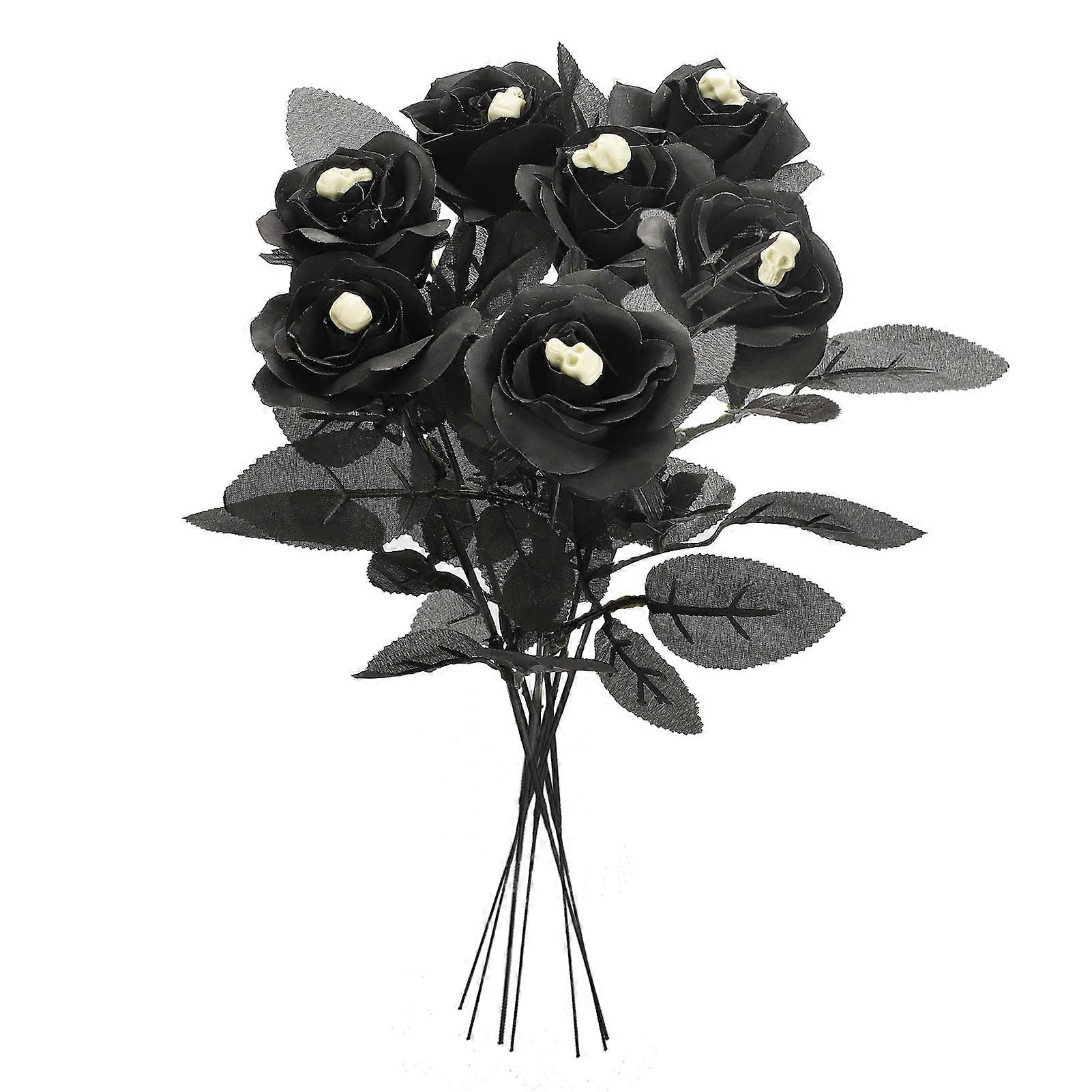 Skull Head Artificial Rose Cuttings for Halloween Decor