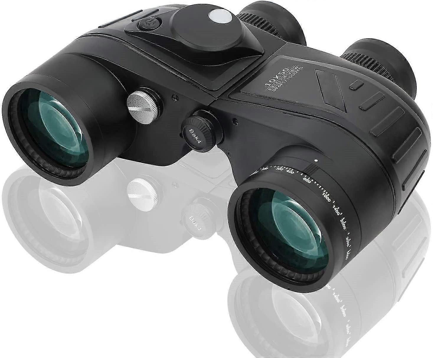 10x50 marine binoculars, binoculars with night vision, rangefinder and compass, for water sports enthusiasts and hobby sailors, including ever-ready c