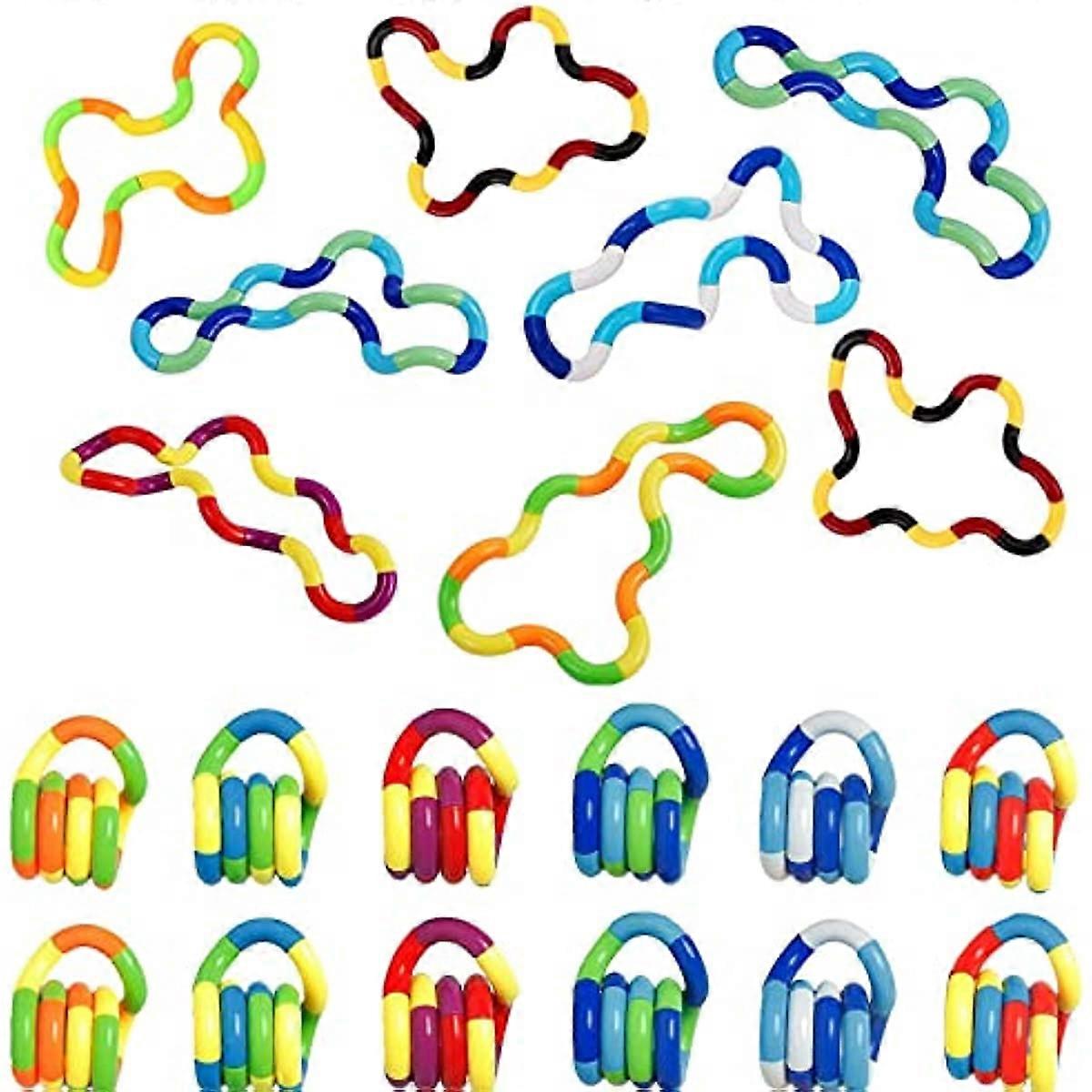 20 PCS Multicolored Quiet Fidgets Toys for Unique Fidget Experience, Anti Anxiety Sensory Toys Combine into New Shapes, Brain Imagination Tools, Relax