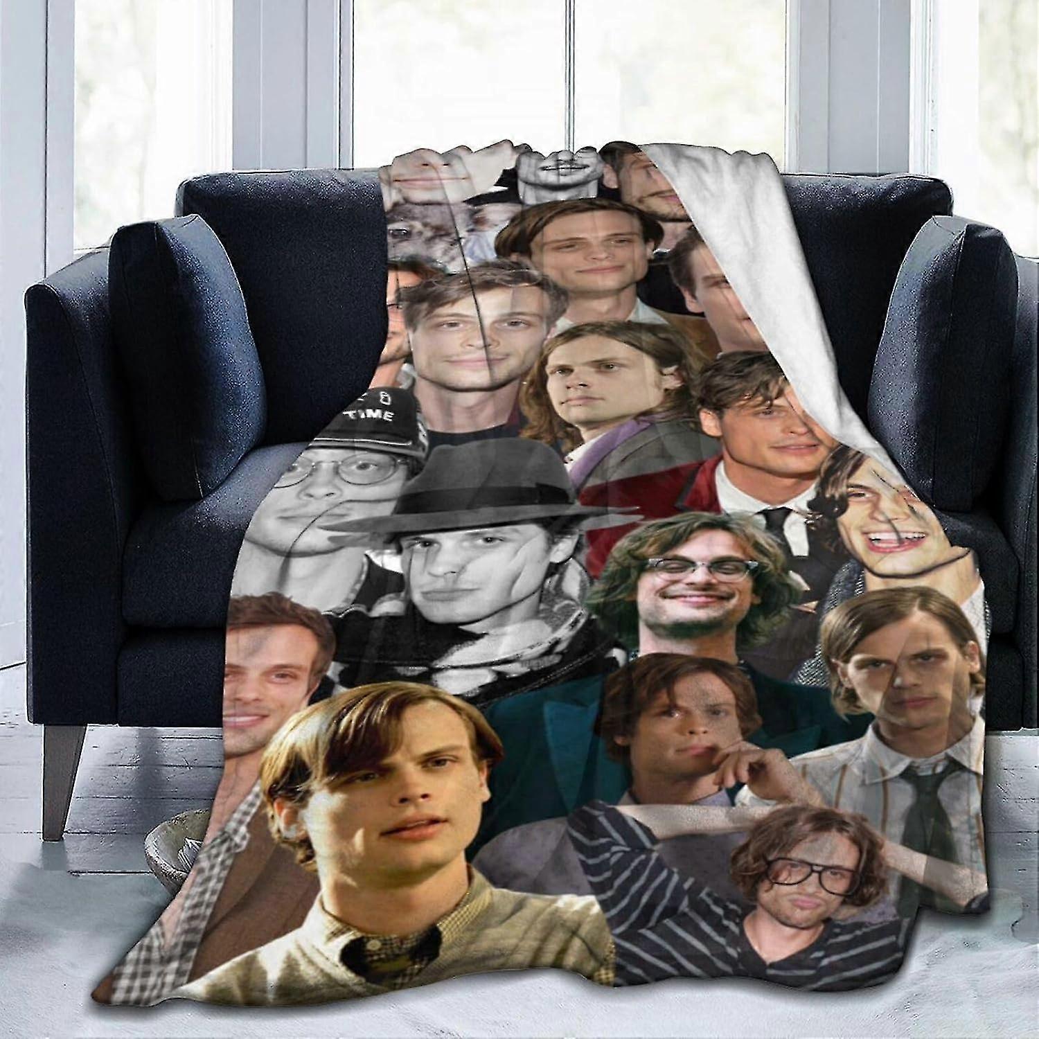 بطانية ماثيو جراي غوبلر لينة ومريحة من الصوف الصوف رمي البطانيات هدية للديكور المنزلي أريكة مكتب سيارة Camids10667