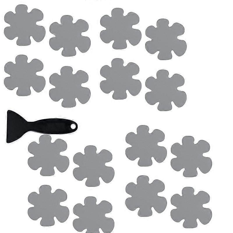 20pcs Gray Non-Slip Tub Stickers with Premium Squeegee