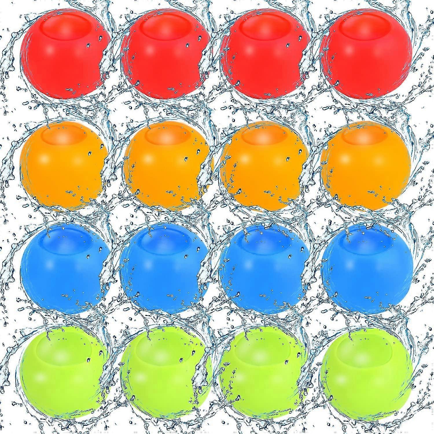 בלוני מים לשימוש חוזר, 16 יחידות בלוני התזה אטומים עצמיים לילדים טובות למסיבת בריכה
