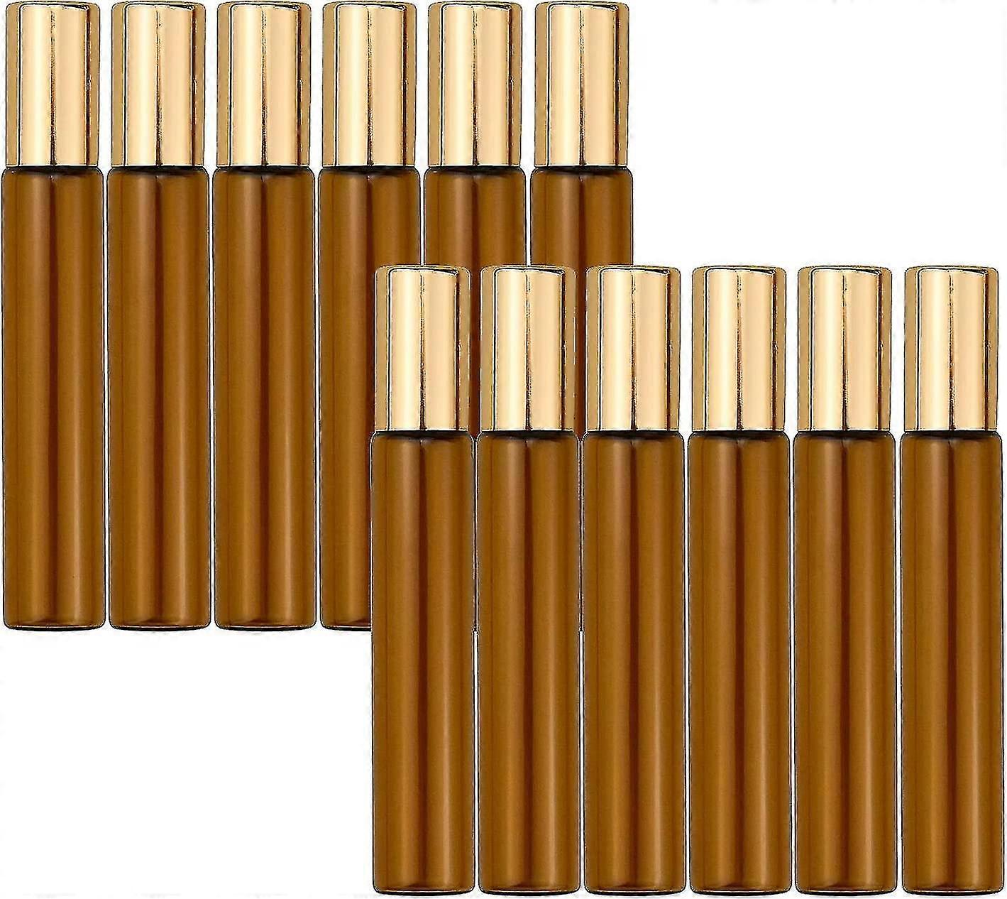 12 stycken 10 ml flaskor, tomma rullar och roll-on-flaskor, eteriska oljor och glasflaskor