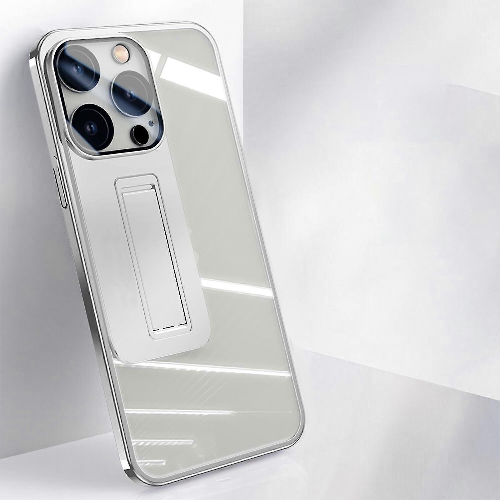 Clear Case for iPhone 15 Pro Max/ 15 Ultra with Screen Protector, Plating Built-in Magnetic Ring Kickstand Holder