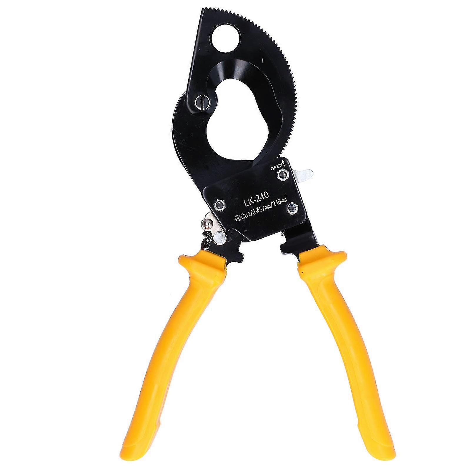 Cable Cutter High Carbon Steel with Ratchet Scissors and PC Plastic Handle Cutting Tool