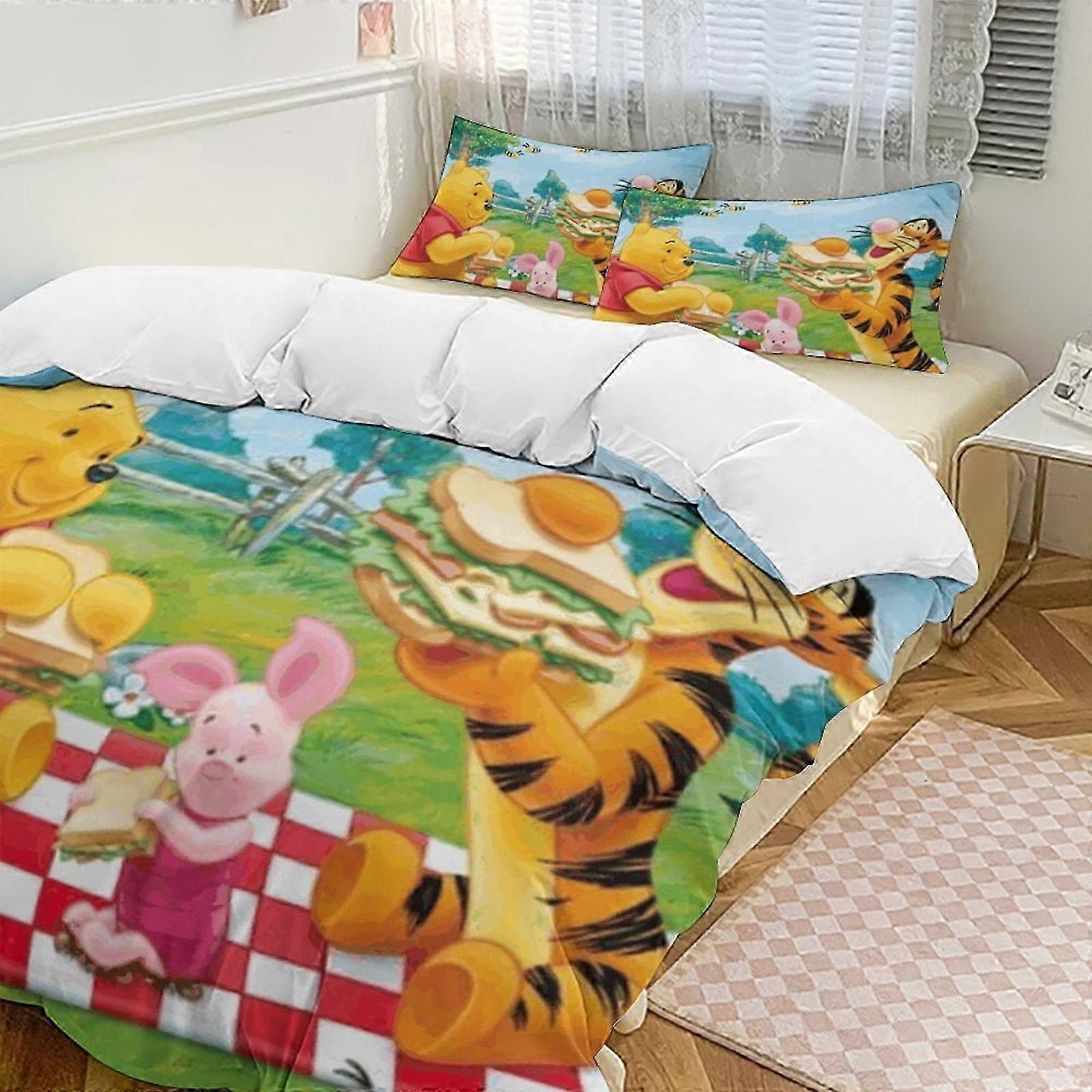 Winnie The Pooh -Piece Twin Bed Set - Includes Single Comforter And Pillowcases Bedding - Fade Resistant Microfiber - Winnie The Pooh