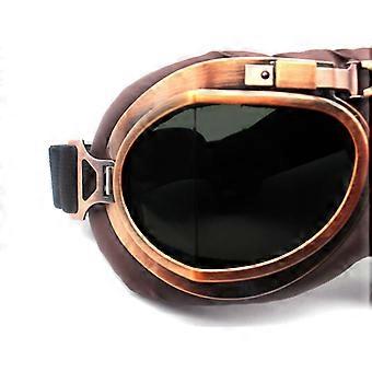 Cruiser Scooter Eyewear Vintage Motorcycle Goggles - Aviator Pilot Style Leather Cruiser Goggles With UV Protection Dirt Bike Glasses - Foto 6