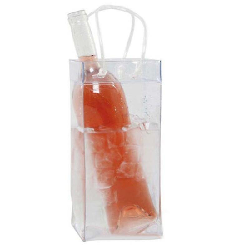 10PCS Transparent Pvc Material Ice Bag Wine Beer Champagne Bucket Drink Bottle Cooler Chiller Foldable Carrier Recyclable