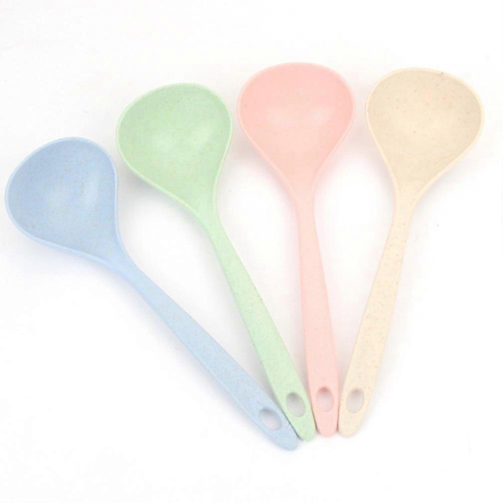 4pcs Cutlery Set Tableware Tableware Long Spoons Wheat Fiber