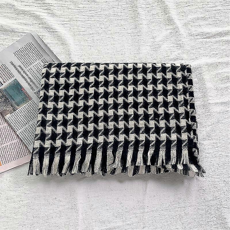 Women's Fashion Long Shawl Small Grid Winter Warm Lattice Large Scarf