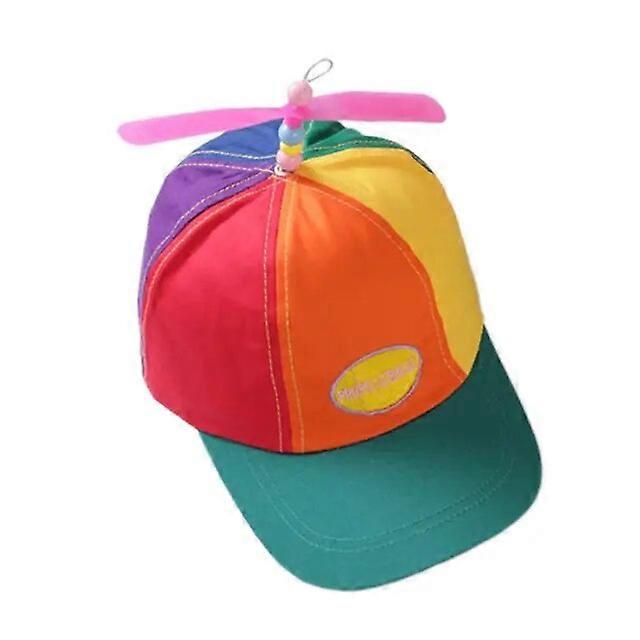 men Kid Summer Helicopter Propeller Baseball Cap Colorful Patchwork Dragonfly Beaded Adjustable Snapback Dad HatCostume Hats