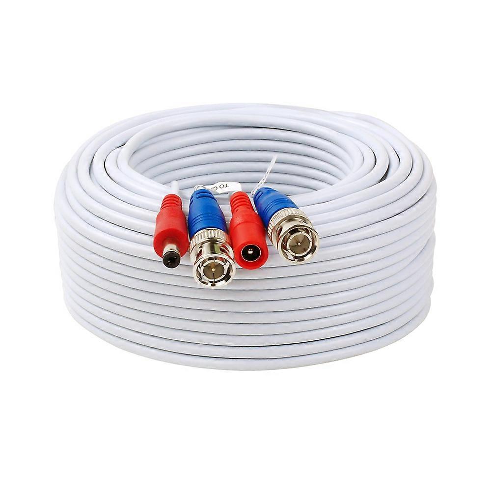 1Roll 2-en-1 CCTV câbles d’alimentation vidéo, câble BNC de caméra de sécurité d’extension pour système DVR de caméra de surveillance vidéo 2MP / 3MP / 5MP avec connecteur BNC RCA,
