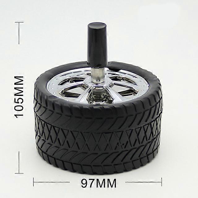 Ashtrays Car Creative Tyre Hub Rotating Style Fashion Ash Tray Alloy Round Smokeless Press Up Ashtray