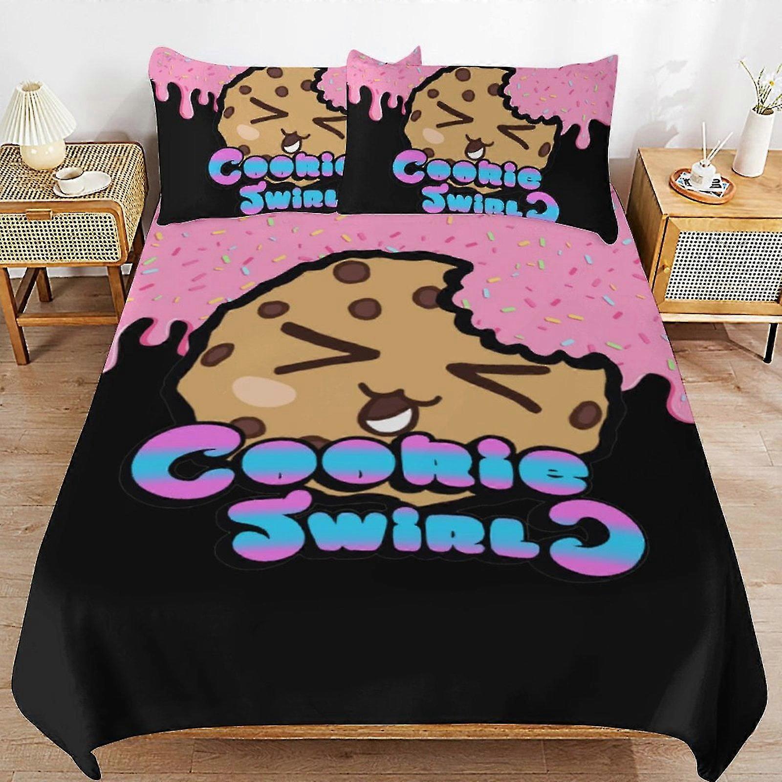 b963 Lençóis Cookieswirl C Capa de Edredão Capa de Edredão Conjunto de Cama de 3 Peças 1 Capa de Colcha e 2 Fronhas Lençóis gb963