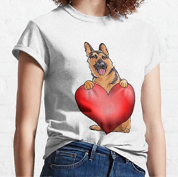 Valentines Schæferhund klassisk T-skjorte-RK29621