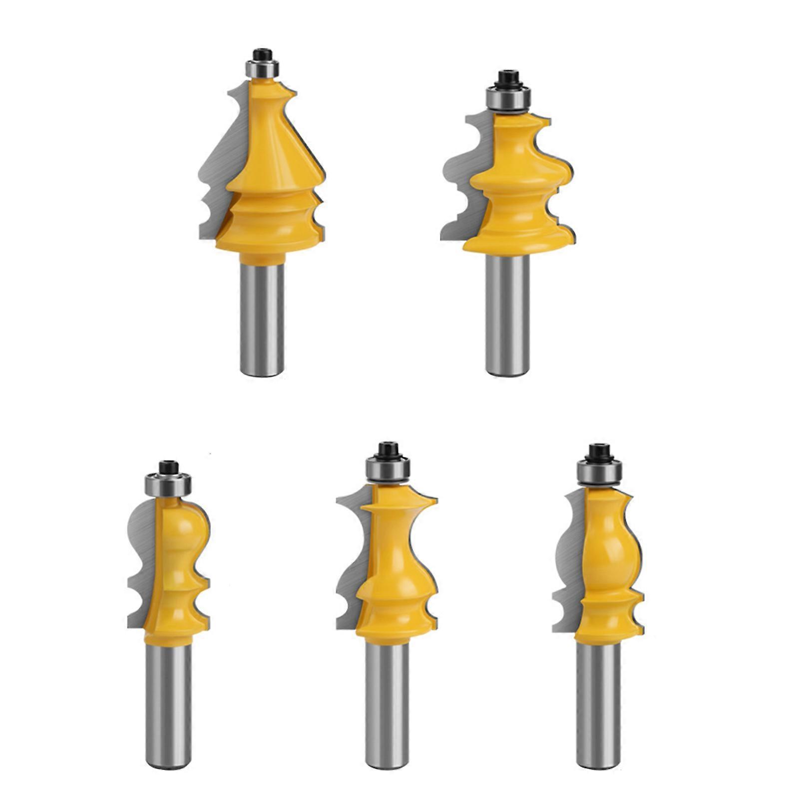 5Pcs/set 1/2" Straight Slot Milling Cutter CNC Router Bits for Wood MDF PVC