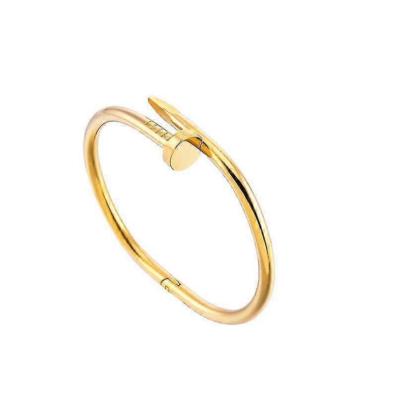 Gold Open Adjustable Nail Bracelet