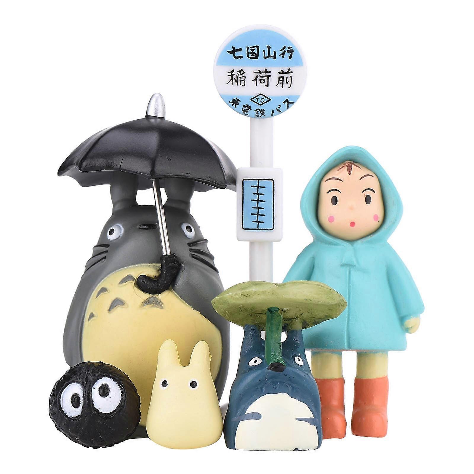 SET OF 6 Totoro Bus Stop and Microlandschaft Figures