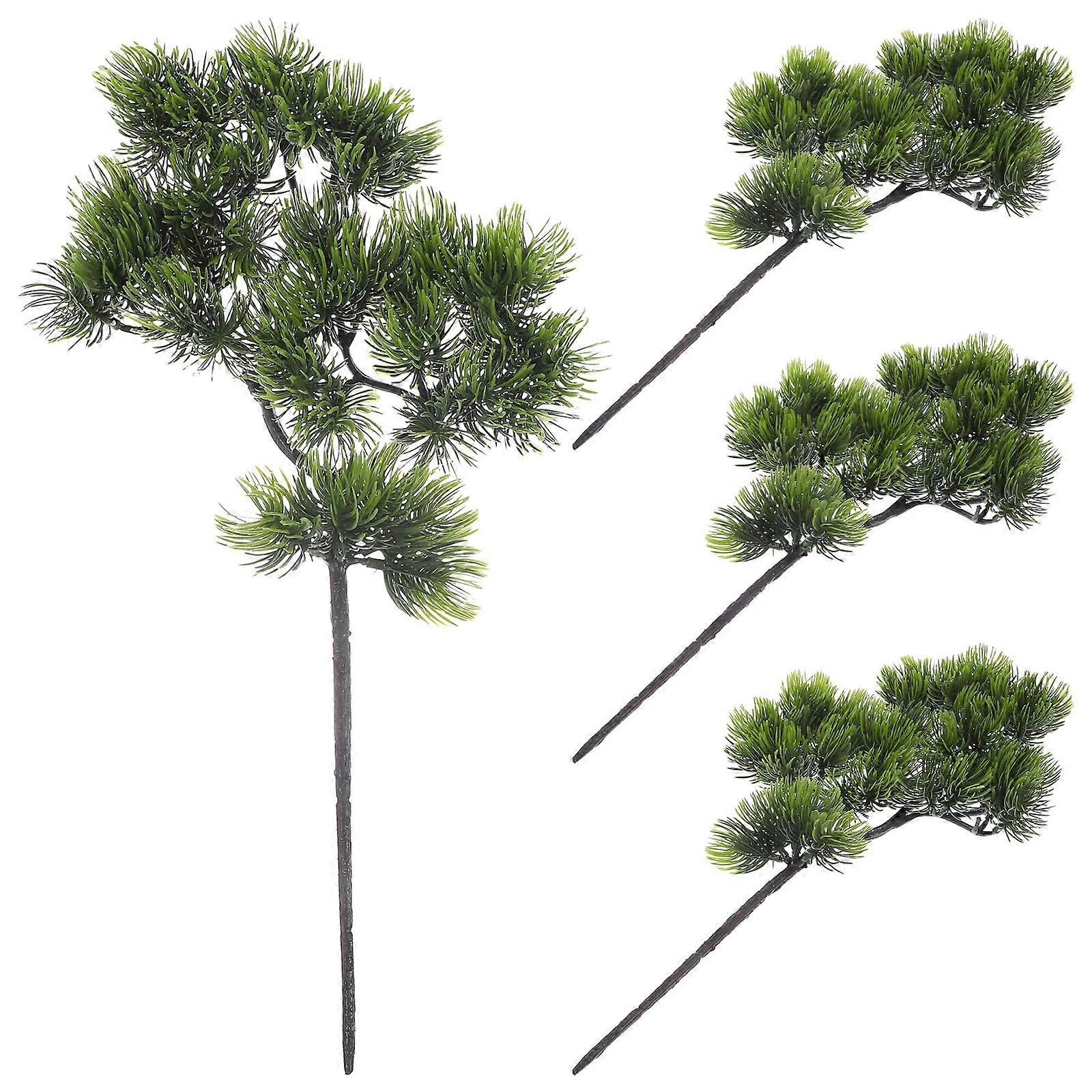 4pcs Artificial Pine Branches Simulation Pine Needles DIY Accessories for Christmas