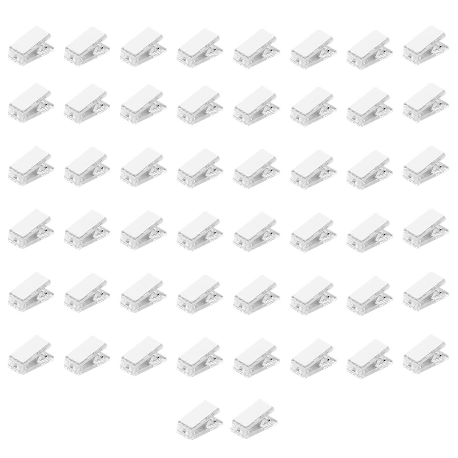 50Pcs Self-Adhesive Wall Clips Transparent Not Easily Deformed Compact Size Widely Used Binder Photo Hanging Clips QingHai