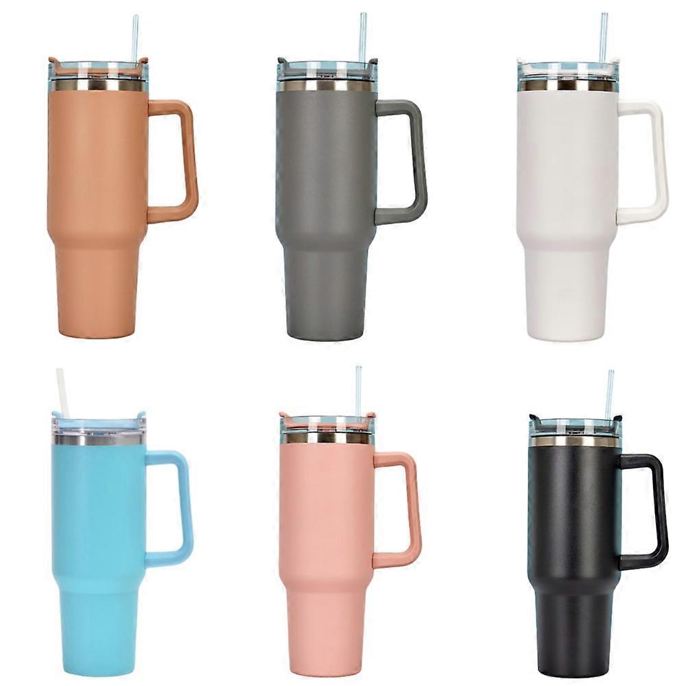 40oz Reusable Vacuum Quencher Tumbler With Straw, Leak Resistant Lid, Insulated Cup, Maintains Cold, Heat, And Ice For Hours