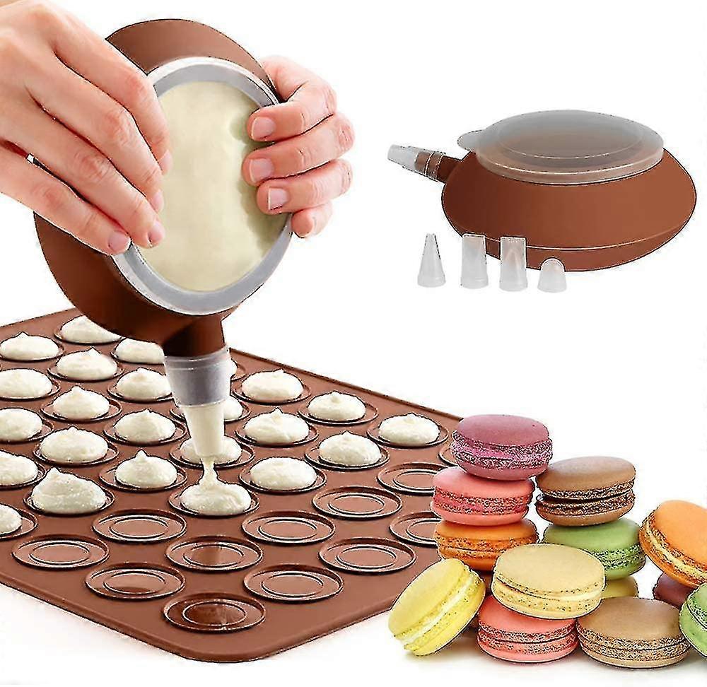 Macaron Silicone Baking Mat Form Set, Non-stick Macaroon Baking Tray, French Macarons Baking Set With Decoration Pen, Cupcakes, Sobremesas
