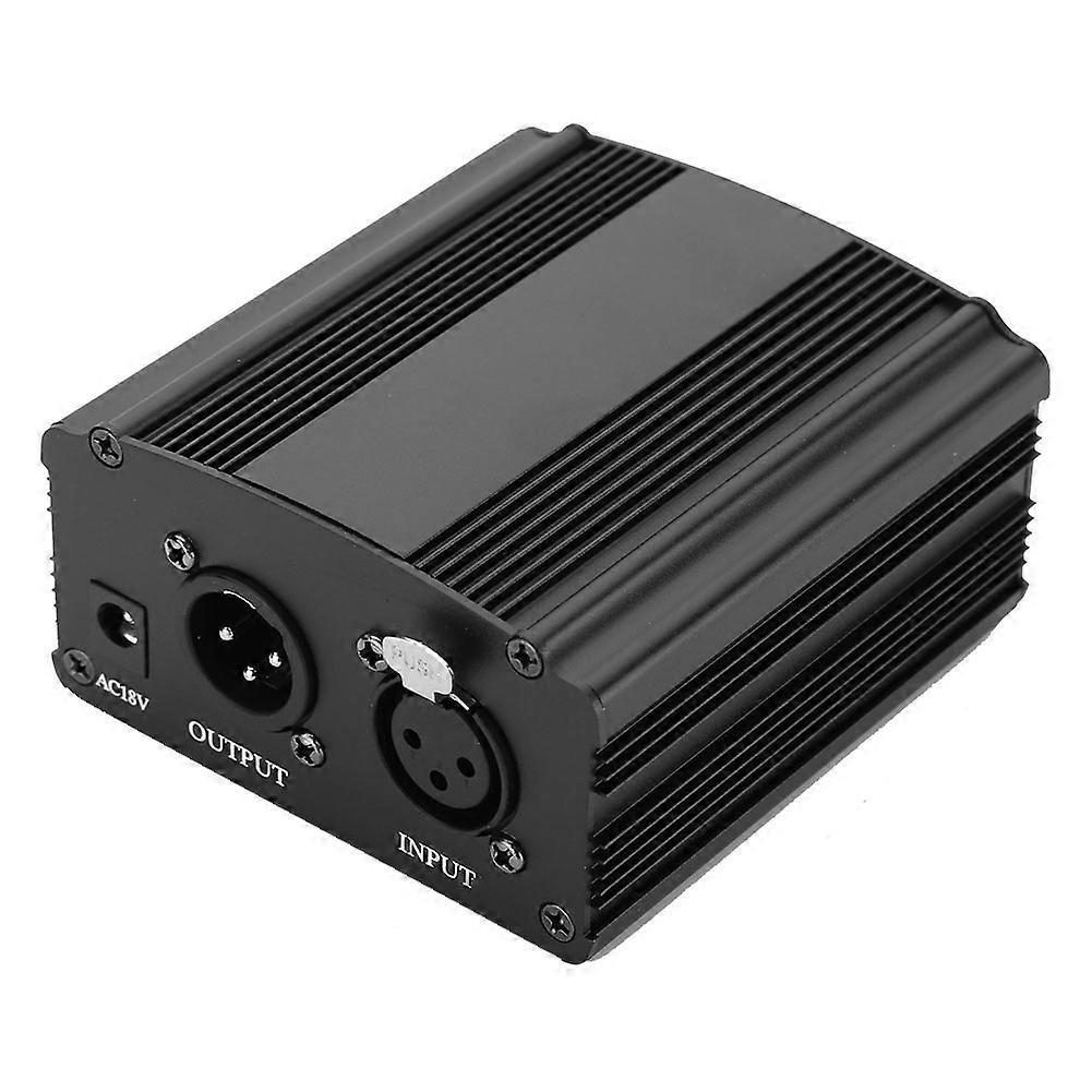 Mini 1-Channel 48V Phantom Power Supply with Power Adapter for Condenser Microphone US Plug