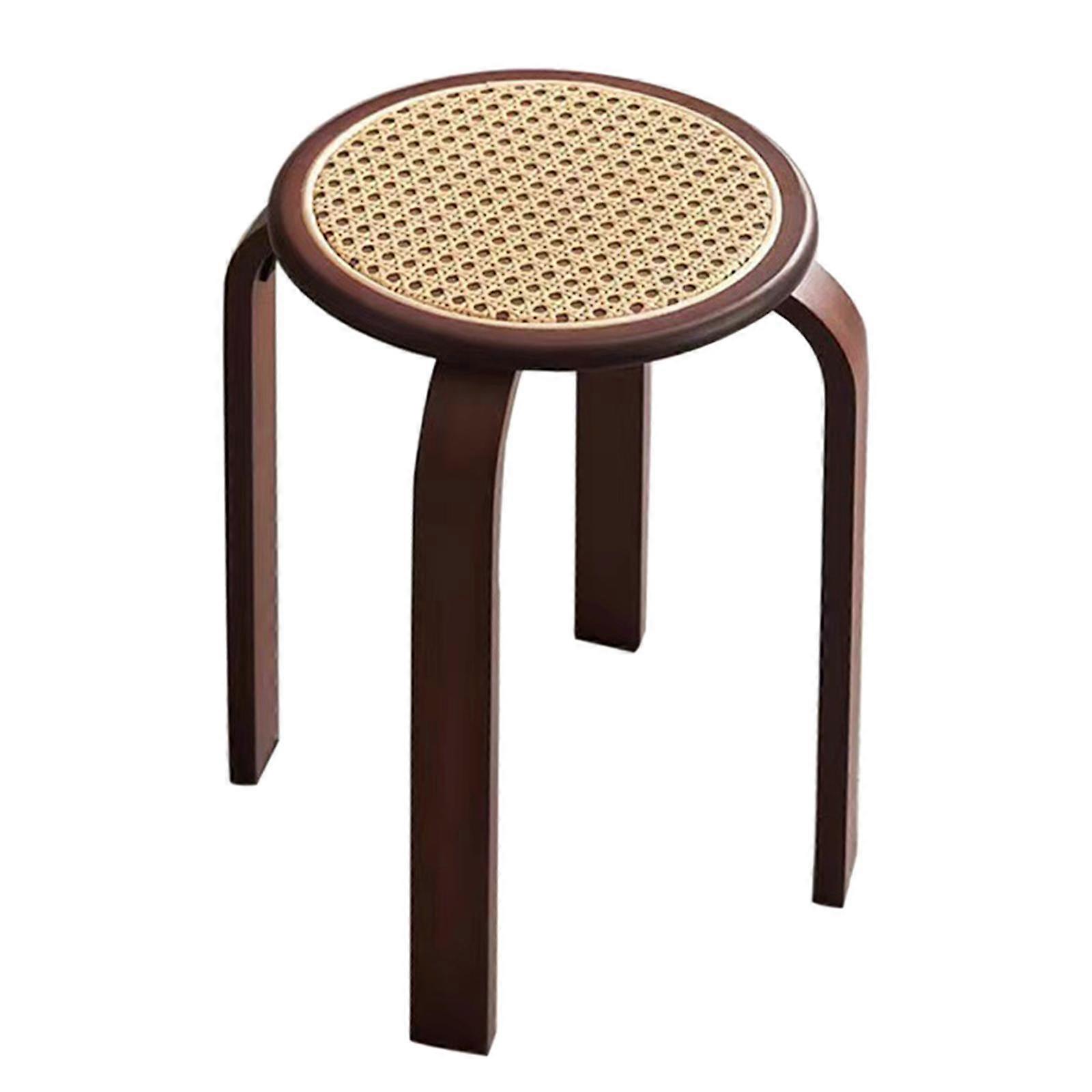 Rattan Stool Handcrafted Simple Stacking Stool for Living Room