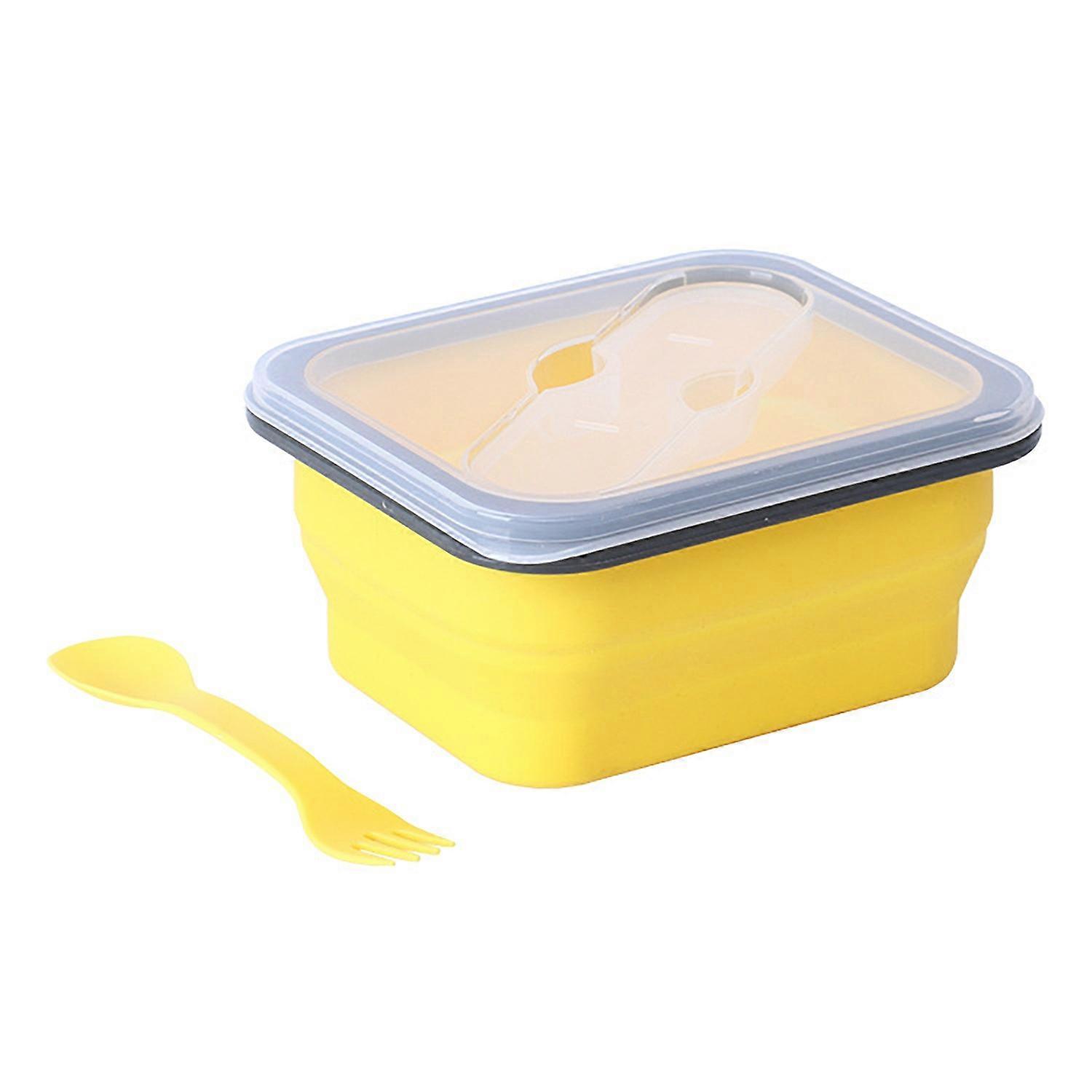 1 Set 600/700ml Lunch Box Foldable Microwaveable Silicone School Students Portable Food Container