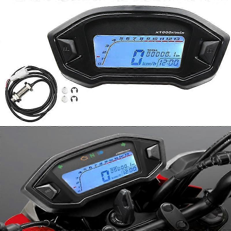 Universal Motorcycle Lcd Digital Speedometer Tachometer Meter Speedometer Gauge