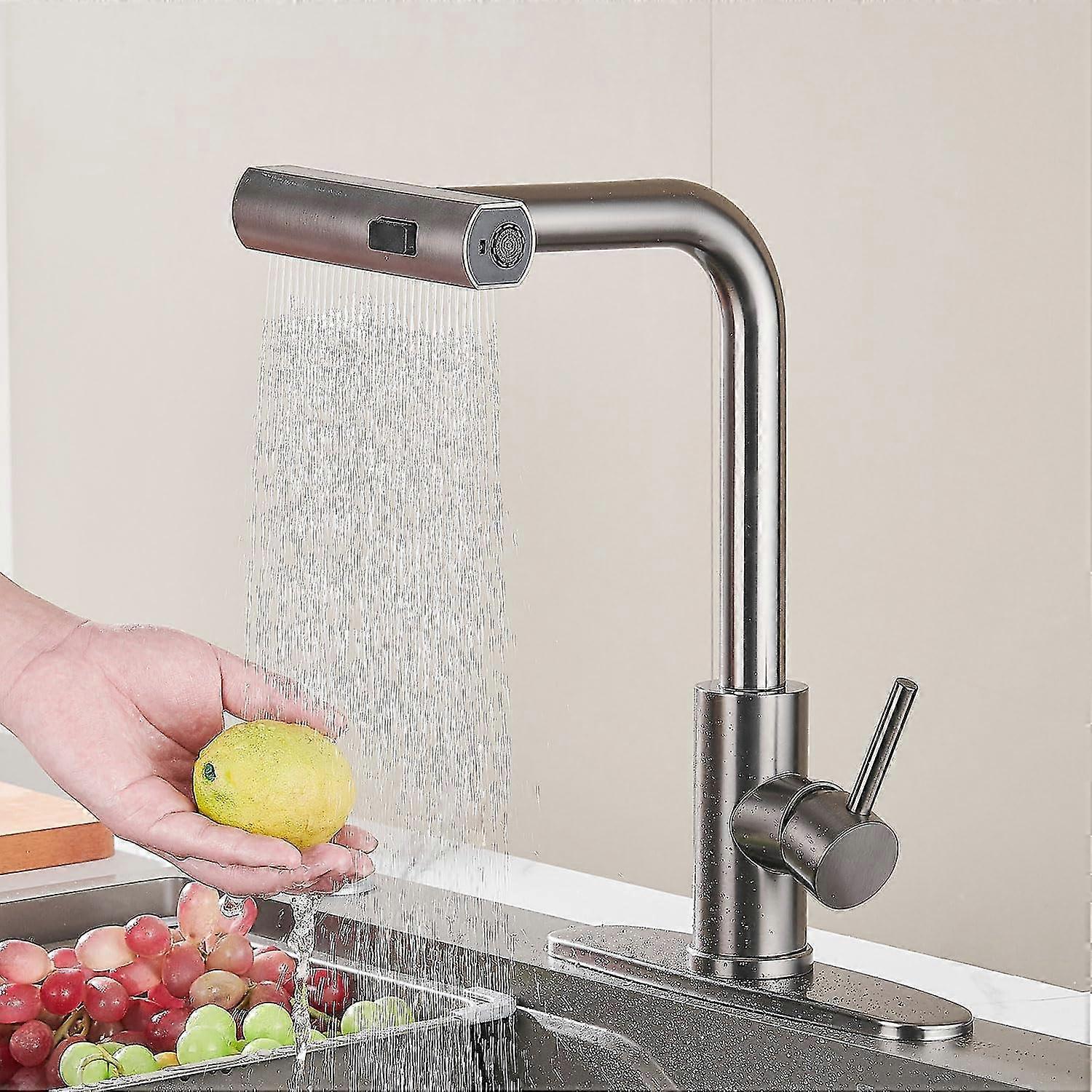 Robinet De Cuisine Rétractable à Poignée Unique Sans Contact Tone™ De KOHLER, Noir Mat 23766-BL