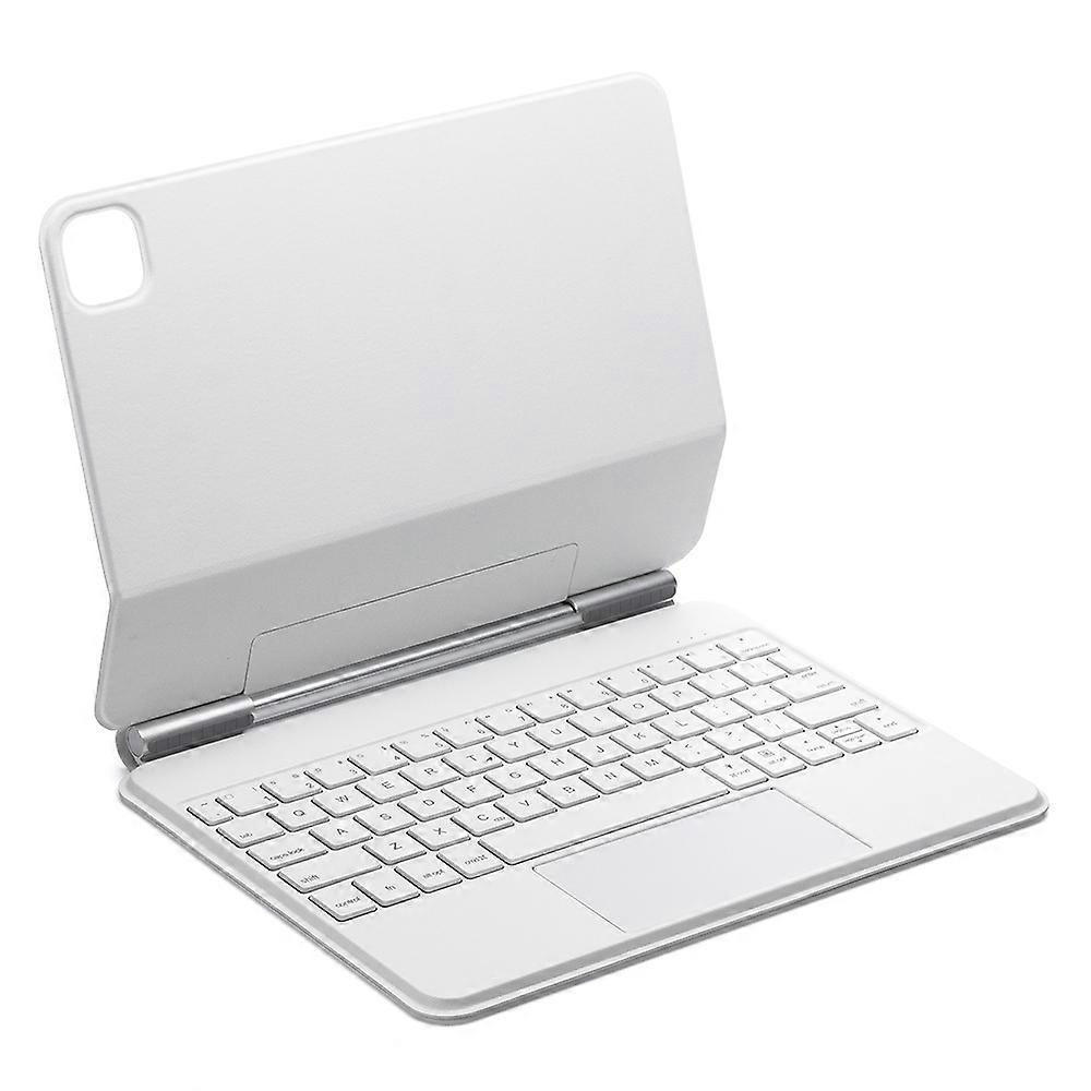 For iPad Pro 13 (2024) Bluetooth Keyboard Magnetic Touchpad Keyboard with Tablet Case - White